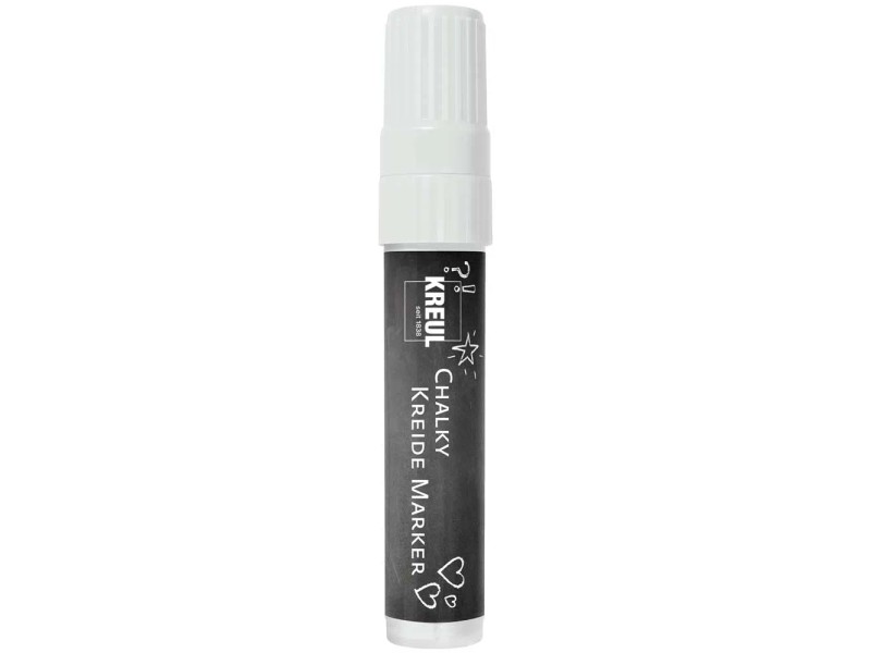 KREUL Chalky Kreidemarker – Snow White, Matt, Für Tafeln & Glas, 2 Stück, Nachfüllbar