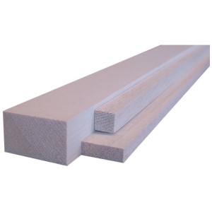 Balsa Quadratleiste aus hellem Balsaholz, 100x1x1 cm, ideal für Modellbau.
