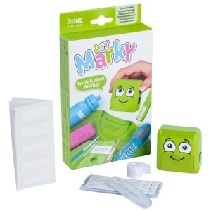 Textilstempel DIY Marky Grün Set mit Zubehör zur Kennzeichnung von Textilien und Gegenständen.