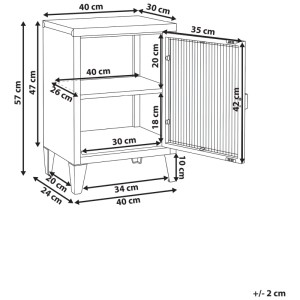 Beliani Armoire de bureau Oreti gris clair 57 x 40 x 30 cm