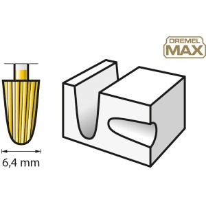 Fresa Dremel Max 117DM, accessorio per utensili miniaturizzati, color oro.