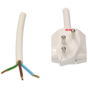 Cavo di alimentazione TD bianco, 5 m, con spina Clip-Clap per computer e multimedia.
