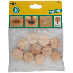 Trous coniques en pin, 10 pièces, Ø 30mm, pour couvrir les vis et fermer les nœuds.