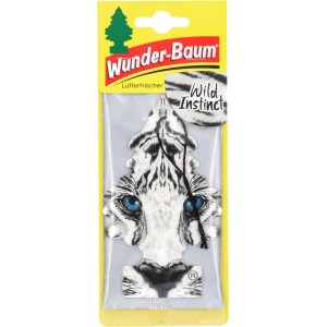 Wunderbaum Wild Instinct Lufterfrischer mit Tiger-Motiv in Weiß und Schwarz.