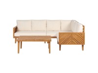 Beliani Sitzgruppe Baratti Akazienholz Braun