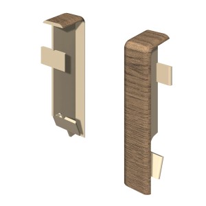 Connecteur Egger Kubisch, 6 cm, Noyer, lot de 2 pour plinthes.