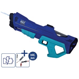 Pistolet à eau électronique Max Liquidator (42 cm) bleu/turquoise avec accessoires.