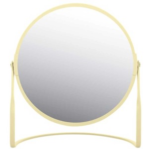 Specchio da tavolo Spirella Akira, giallo opaco, girevole con ingrandimento per bagno e cosmetici.
