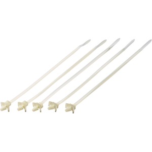 Colliers de serrage OBI blancs avec cheville à expansion, 200x4,8 mm, 50 pièces, pour fixation de câbles.