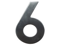 Alpertec Hausnummer Zahl 6 Edelstahl