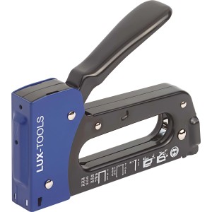 LUX Handtacker Comfort per graffette a filo fine (6-10 mm), blu/nero.