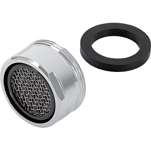 Ugello miscelatore M24 per rubinetto cucina, cromato con anello di tenuta come ricambio.