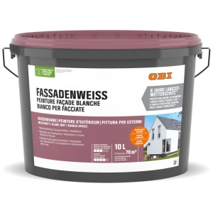 Secchio di pittura per facciate OBI, 10 l, pittura per esterni bianca opaca per facciate.