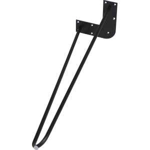 Gamba per tavolo a forcina nera, 180x710 mm, per progetti di mobili fai-da-te.