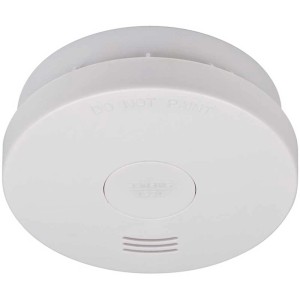 Détecteur de fumée blanc Brennenstuhl RM L 3100 avec bouton de test et autonomie de 10 ans.