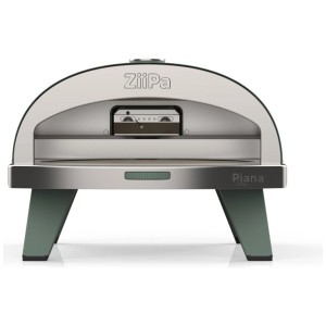 Ziipa Piana Gas Pizzaofen, Edelstahl/Eukalyptus, mit Thermometer.