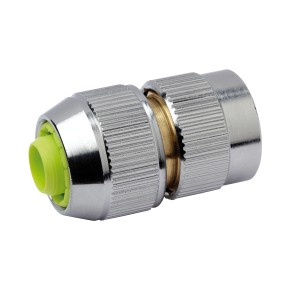 Raccord de tuyau Gartec Aquajet (13 mm/15 mm) en laiton chromé avec raccord.