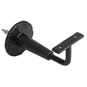 Support de main courante noir avec rosette, lot de 2 accessoires pour montage mural.