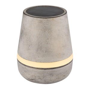 Lampe de table solaire Globo couleur sable avec lumière blanc chaud et hauteur réglable.