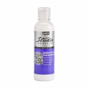Flasche Pébéo Studio Acrylics Giessmedium, 250ml, für Acrylfarben und Pouring-Techniken.