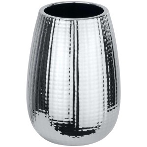 Wenko Porta spazzolino Dakar in ceramica con finitura cromata.