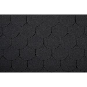 Bardeaux bitumés noirs en queue de castor pour toiture, paquet de 2 m².