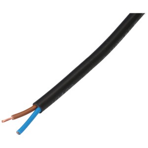 Câble TD noir H05VV-F2X1 au mètre, gaine plastique flexible.