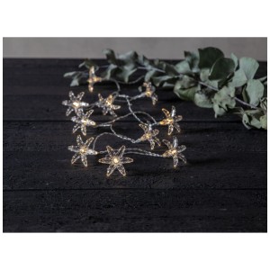Guirlande lumineuse LED Star Trading Izy avec 10 LED blanc chaud en forme de fleur pour intérieur.