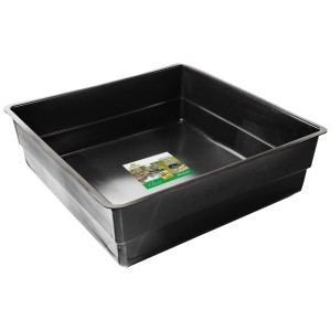 Vaschetta per laghetto Heissner in PE nera, quadrata, capacità 900 l per la costruzione di laghetti da giardino.