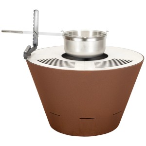 Brasero Nouvel Cono avec grill en acier rouillé, Ø 80 cm. Comprend un pot.