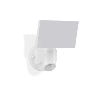 Faretto LED da esterno bianco con sensore, 16W, per montaggio a parete.