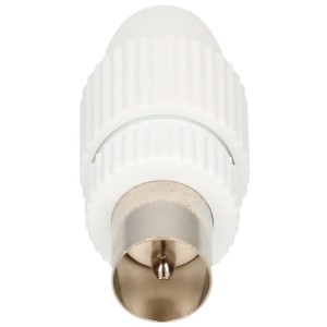 Connettore antenna Quickfix Schwaiger bianco per cavo coassiale e connessione antenna.