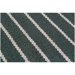 Tappeto passatoia Missouri, verde scuro e argento a righe, 60x120 cm, cotone.