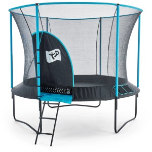 Trampolino da giardino TP Toys Genius 10 FT con rete di sicurezza e scala.