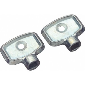 Deux clés de purge LUX Comfort pour radiateurs, métal, carré 5 mm.