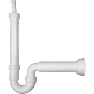 Siphon de lavabo blanc (47,8 mm) avec raccord pour appareil.