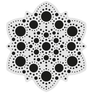 Aladine Dot Art stencil, forma 4, 10x10 cm, pannello MDF con motivo a punti per dot painting.