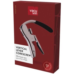 Tire-bouchon à levier Vacu Vin dans son emballage. Tire-bouchon vertical pour une ouverture facile des bouteilles de vin.