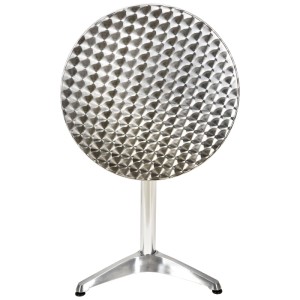 Tavolo da giardino rotondo pieghevole Nouvel in alluminio argentato, Ø 60 cm.