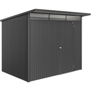 Abri de jardin Biohort AvantGarde ECO A5, gris foncé métallisé, avec porte standard. Abri en métal.
