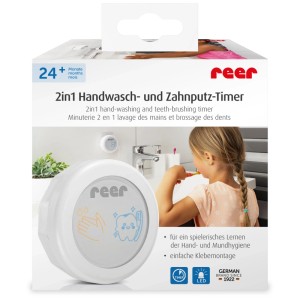 Reer Handwasch- und Zahnputz-Timer, weiß, zur spielerischen Förderung der Hygiene bei Kindern.