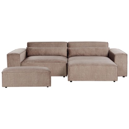 Beliani Canapé d'angle Hellnar en tissu Marron (HxlxP) 70 x 176 x 262 cm