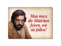 Puag Blechpostkarte Mädchen feiern, wie sie fallen 14,8 x 10,5 cm