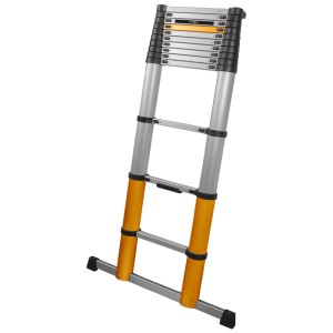 Scala telescopica Batavia Premium, 13 gradini, arancione, in alluminio. Compatta per trasporto e stoccaggio.