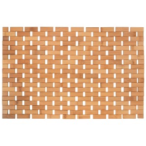 Tappetino bagno MSV Annika in bambù, 42x64 cm, aspetto legno naturale, per tappeti bagno.