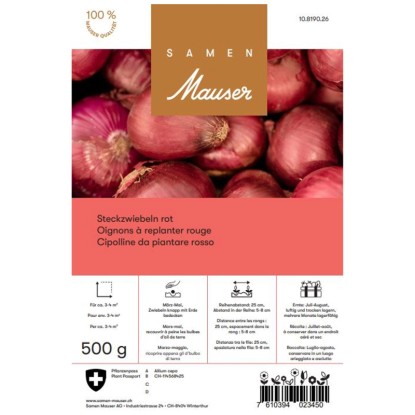 Samen Mauser Plants d'oignons Rouges 500 g