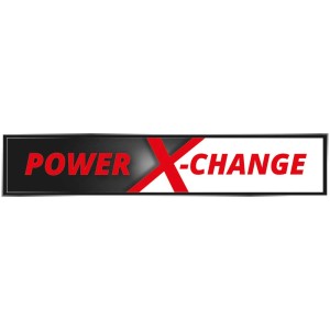 Logo Power X-Change per tagliaerba a batteria e attrezzi da giardino Einhell.