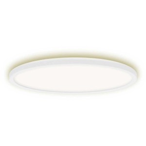 Panneau LED Slim Brilo blanc, 22W, pour montage au plafond avec lumière indirecte.
