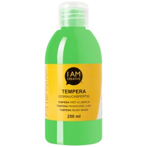 Flasche I Am Creative Temperafarbe Gelbgrün, 250 ml. Gebrauchsfertige Acrylfarbe.