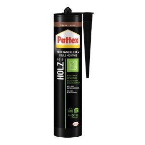 Pattex Montagekleber Holz Braun, 420g Kartusche für starke Holzverklebung.